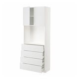 METOD / MAXIMERA High cabinet w shelves/4 drawers, white/Stensund white, 80x41x200 cm