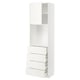 METOD / MAXIMERA High cabinet w shelves/4 drawers, white/Vallstena white, 60x41x200 cm