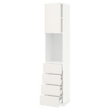 METOD / MAXIMERA High cabinet w shelves/4 drawers, white/Veddinge white, 40x41x200 cm