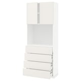 METOD / MAXIMERA High cabinet w shelves/4 drawers, white/Veddinge white, 80x41x200 cm