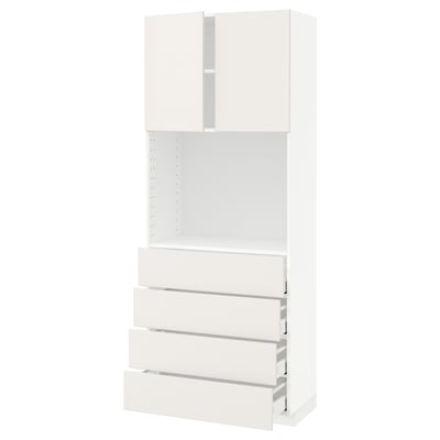 METOD / MAXIMERA High cabinet w shelves/4 drawers, white/Veddinge white, 80x41x200 cm