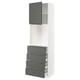 METOD / MAXIMERA High cabinet w shelves/4 drawers, white/Voxtorp dark grey, 60x41x200 cm