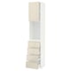 METOD / MAXIMERA High cabinet w shelves/4 drawers, white/Voxtorp high-gloss light beige, 40x41x200 cm