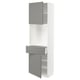 METOD / MAXIMERA High cabinet with 2 doors+1 drawer, white/Bodbyn grey, 60x41x200 cm