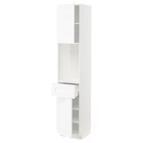 METOD / MAXIMERA High cabinet with 2 doors+1 drawer, white Enköping/white wood effect, 40x41x200 cm