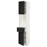METOD / MAXIMERA High cabinet with 2 doors+1 drawer, white/Lerhyttan black stained, 40x41x200 cm