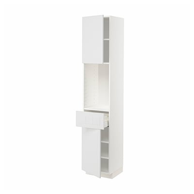 METOD / MAXIMERA High cabinet with 2 doors+1 drawer, white/Stensund white, 40x41x200 cm