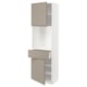 METOD / MAXIMERA High cabinet with 2 doors+1 drawer, white/Upplöv matt dark beige, 60x41x200 cm