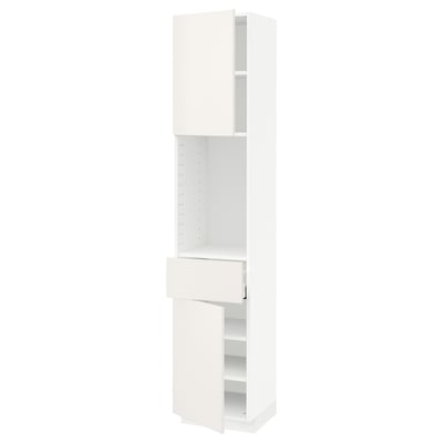 METOD / MAXIMERA High cabinet with 2 doors+1 drawer, white/Veddinge white, 40x41x200 cm