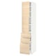 METOD / MAXIMERA High cabinet with 2 doors+3 drawers, white/Askersund light ash effect, 40x60x200 cm