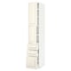 METOD / MAXIMERA High cabinet with 2 doors+3 drawers, white/Bodbyn off-white, 40x60x220 cm