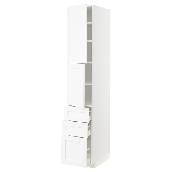 METOD / MAXIMERA High cabinet with 2 doors+3 drawers, white Enköping/white wood effect, 40x60x220 cm