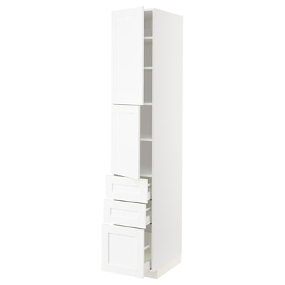 METOD / MAXIMERA High cabinet with 2 doors+3 drawers, white Enköping/white wood effect, 40x60x220 cm