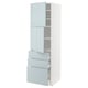 METOD / MAXIMERA High cabinet with 2 doors+3 drawers, white/Kallarp light grey-blue, 60x60x200 cm