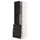METOD / MAXIMERA High cabinet with 2 doors+3 drawers, white/Lerhyttan black stained, 60x60x220 cm