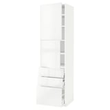 METOD / MAXIMERA High cabinet with 2 doors+3 drawers, white/Ringhult white, 60x60x220 cm