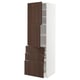 METOD / MAXIMERA High cabinet with 2 doors+3 drawers, white/Sinarp brown, 60x60x200 cm