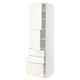METOD / MAXIMERA High cabinet with 2 doors+3 drawers, white/Vallstena white, 60x60x220 cm