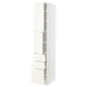 METOD / MAXIMERA High cabinet with 2 doors+3 drawers, white/Vallstena white, 40x60x220 cm