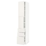METOD / MAXIMERA High cabinet with 2 doors+3 drawers, white/Veddinge white, 40x60x220 cm