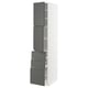 METOD / MAXIMERA High cabinet with 2 doors+3 drawers, white/Voxtorp dark grey, 40x60x200 cm