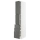 METOD / MAXIMERA High cabinet with 2 doors+3 drawers, white/Voxtorp dark grey, 40x60x220 cm