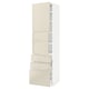 METOD / MAXIMERA High cabinet with 2 doors+3 drawers, white/Voxtorp high-gloss light beige, 60x60x220 cm