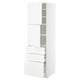 METOD / MAXIMERA High cabinet with 2 doors+3 drawers, white/Voxtorp high-gloss/white, 60x60x200 cm