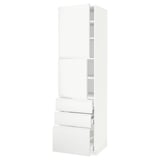 METOD / MAXIMERA High cabinet with 2 doors+3 drawers, white/Voxtorp matt white, 60x60x220 cm