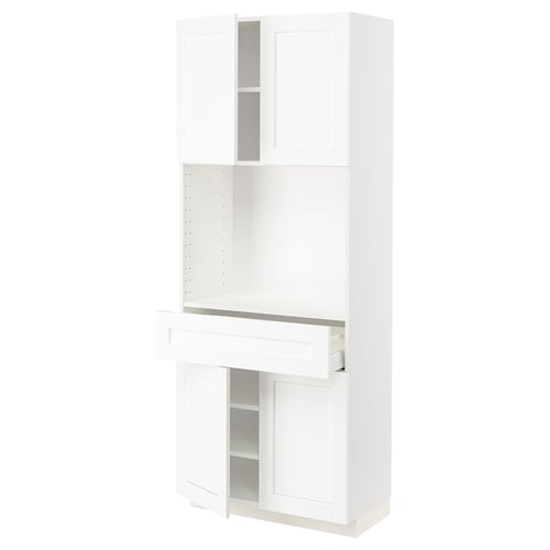 White METOD kitchen cabinet with drawer, clean design.