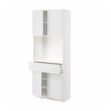 METOD / MAXIMERA High cabinet with 4 doors+1 drawer, white/Stensund white, 80x41x200 cm