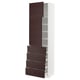 Option: METOD / MAXIMERA High cb w 2 doors/shelves/4 drawers, white Askersund/dark brown ash effect, 60x41x200 cm