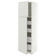 METOD / MAXIMERA High cb w 2 doors/shelves/4 drawers, white/Aspudden light grey, 60x60x200 cm