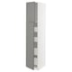 Option: METOD / MAXIMERA High cb w 2 doors/shelves/4 drawers, white/Bodbyn grey, 40x60x200 cm