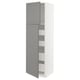 METOD / MAXIMERA High cb w 2 doors/shelves/4 drawers, white/Bodbyn grey, 60x60x200 cm
