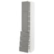 Option: METOD / MAXIMERA High cb w 2 doors/shelves/4 drawers, white/Bodbyn grey, 40x41x200 cm