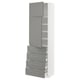 METOD / MAXIMERA High cb w 2 doors/shelves/4 drawers, white/Bodbyn grey, 60x41x200 cm