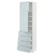 METOD / MAXIMERA High cb w 2 doors/shelves/4 drawers, white/Kallarp light grey-blue, 60x41x200 cm