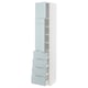 METOD / MAXIMERA High cb w 2 doors/shelves/4 drawers, white/Kallarp light grey-blue, 40x41x200 cm
