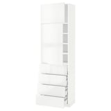 METOD / MAXIMERA High cb w 2 doors/shelves/4 drawers, white/Ringhult white, 60x41x200 cm