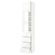 Option: METOD / MAXIMERA High cb w 2 doors/shelves/4 drawers, white/Ringhult white, 40x41x200 cm