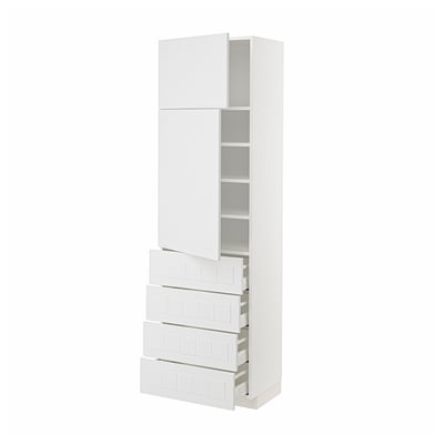 METOD / MAXIMERA High cb w 2 doors/shelves/4 drawers, white/Stensund white, 60x41x200 cm