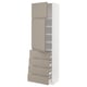 Option: METOD / MAXIMERA High cb w 2 doors/shelves/4 drawers, white/Upplöv matt dark beige, 60x41x200 cm