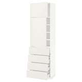 METOD / MAXIMERA High cb w 2 doors/shelves/4 drawers, white/Veddinge white, 60x41x200 cm