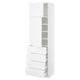 METOD / MAXIMERA High cb w 2 doors/shelves/4 drawers, white/Voxtorp high-gloss/white, 60x41x200 cm