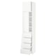 METOD / MAXIMERA High cb w 2 doors/shelves/4 drawers, white/Voxtorp matt white, 40x41x200 cm