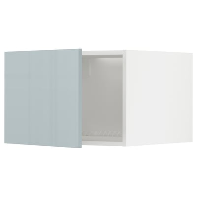 METOD Top cabinet for fridge/freezer, white/Kallarp light grey-blue, 60x60x40 cm