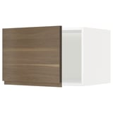 METOD Top cabinet for fridge/freezer, white/Voxtorp walnut effect, 60x60x40 cm