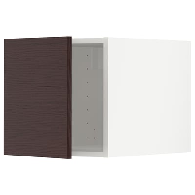 METOD Top cabinet, white Askersund/dark brown ash effect, 40x60x40 cm