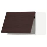 METOD Wall cabinet horizontal w push-open, white Askersund/dark brown ash effect, 60x37x40 cm